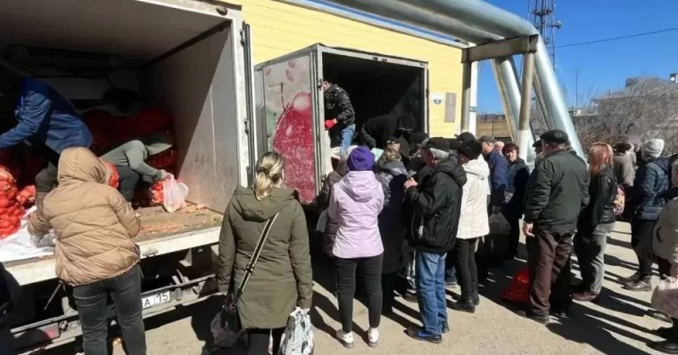 Петропавловлда гуманитарлық көмекті бөлу кезінде төбелес болды