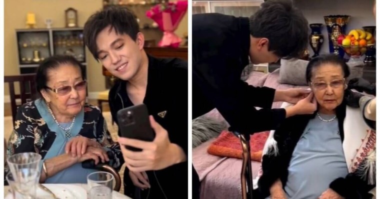 Димаш Құдайберген Бибігүл Төлегенованы туған күнімен құттықтап, сырға сыйлады (ВИДЕО)