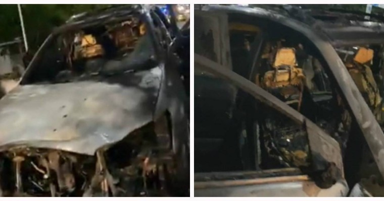 Айман Омарованың көлігі жолдың ортасында өртеніп кетті