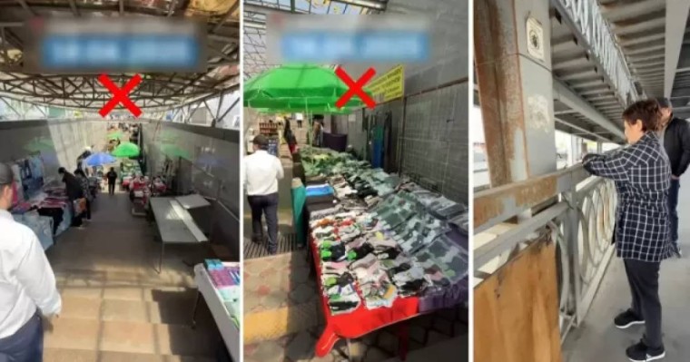 Алматыда әкімдік Барахолканың өтпелі жолдарында сауда жасап тұрғандарды қуып шықты (ВИДЕО)