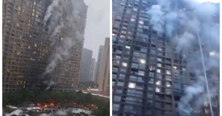 Қытайда 762 адам тұратын көпқабатты үй өртке оранып, он бес адам қаза тапты (видео)