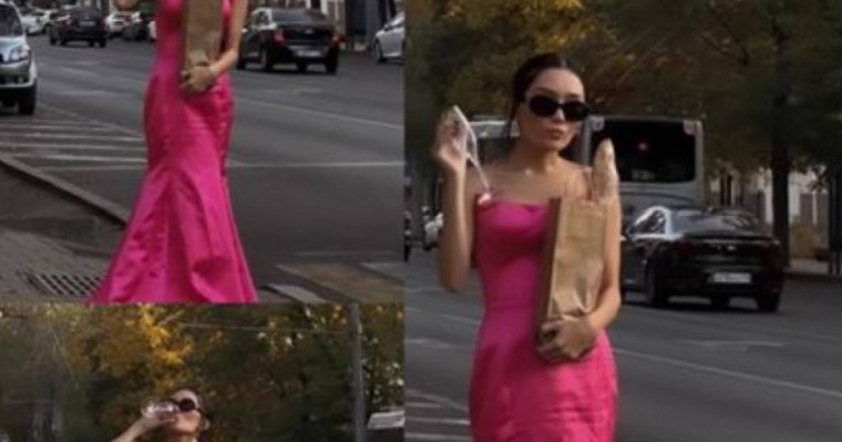 Айсәуле Бақытбек қаланың қақ ортасында ішімдік ішемін деп сынға қалды (ВИДЕО)