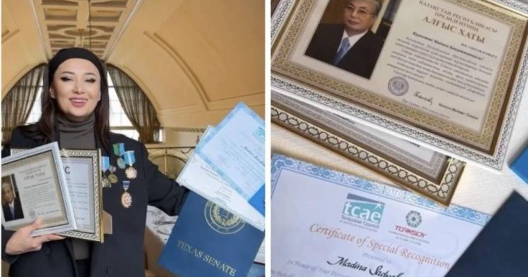 “Техас штатының құрметті азаматы": Мадина Сәдуақасова өнер жолындағы алған атақтарын көрсетті