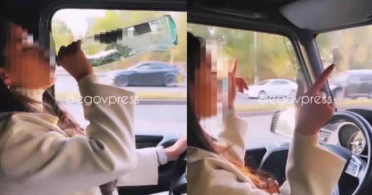 Алматыда көлік жүргізіп келе жатып ішімдік ішкен блогер жазаланды