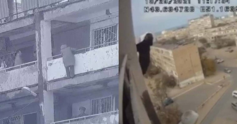 Ақтауда полицейлер 9-қабаттан секірмек болған әйелді құтқарды