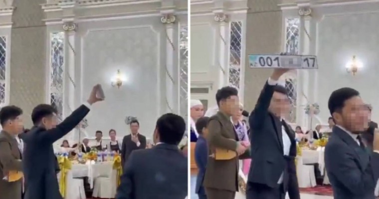 Шымкентте тойда жас-жұбайларға VIP-нөмір сыйға берілді