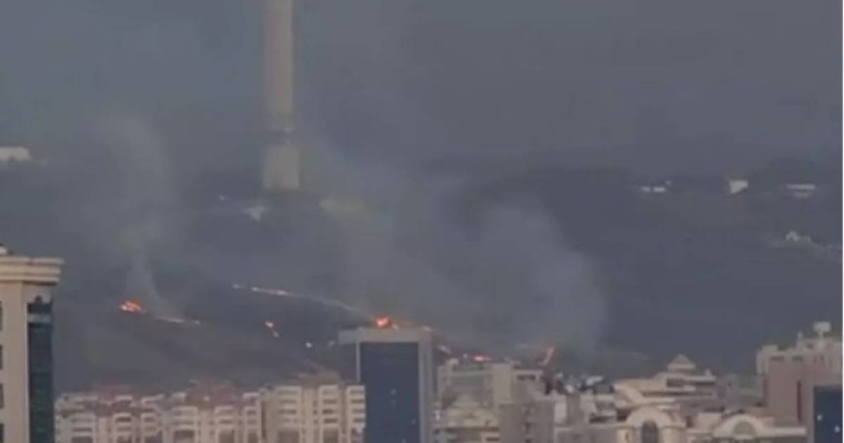 Алматыда тағы да өрт: Көктөбе баурайында шөп жанып жатыр