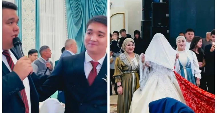 "Бұрын тұрмыста болған келіннің беті ашылмайды": Ринат Шамшырақтың тойындағы беташар рәсімі сынға қалды