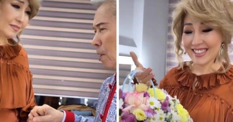 Әнші Нұрғали Нүсіпжанов әріптесі Жеңіс Ысқақованы жылатып қойды