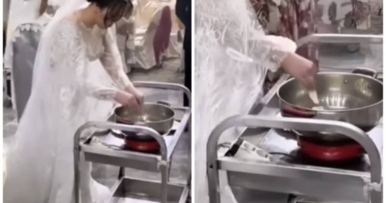 «Мазақ ету»: Той үстінде бауырсақ пісірген қалыңдық көпшілікті ашуландырды (ВИДЕО)