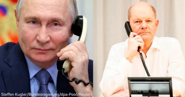 Шольц екі жылдан кейін алғаш рет Путинге хабарласты: Германия президентінің бұл қоңырауы Зеленскийге ұнамады
