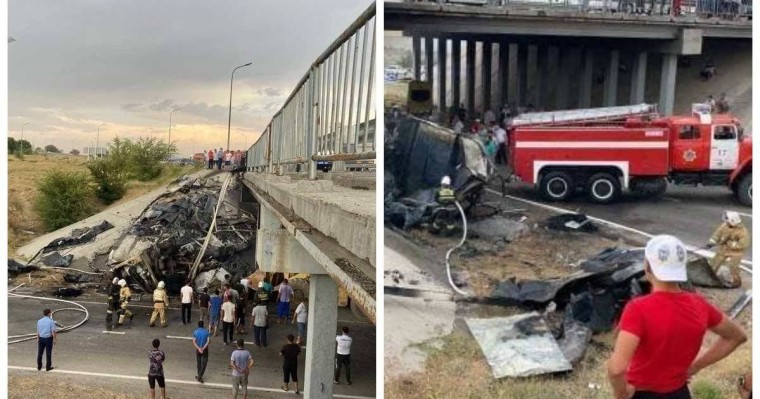 Түркістан облысында болған жол апаты салдарынан көлік өртеніп, жүргізуші қаза тапты