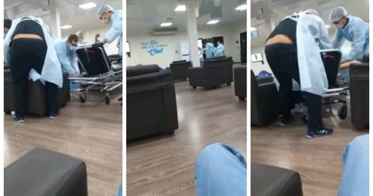 Теңіз кен орнында вакцина салдырған әйел есінен танып қалды (ВИДЕО)