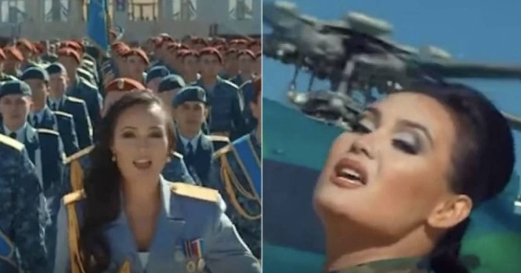 Қорғаныс министрінің әйелі әскери техника мен сарбаздарды жинап, бейнебаян түсірген (ВИДЕО)