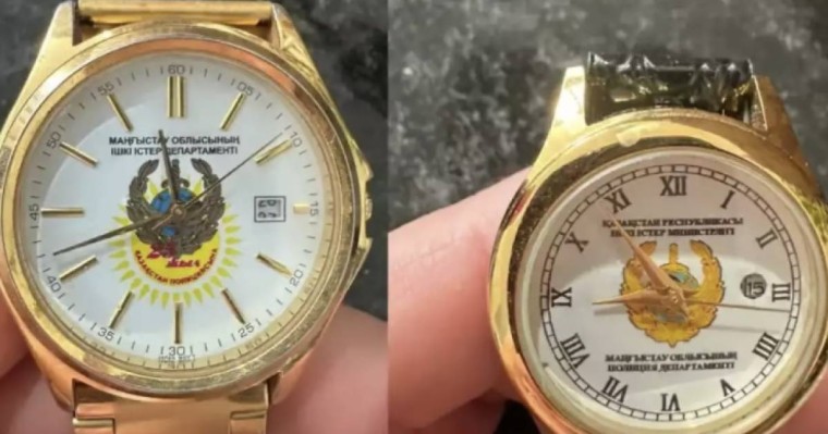 «Алтын жалатылып, бұзау терісінен жасалған»: Маңғыстау облысында полиция департаменті 180 дана сағатқа тапсырыс берген