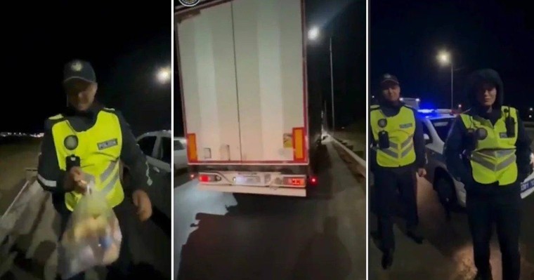 Түркістан полициясы Меккеге жаяу бара жатқан азаматқа азық-түлік алып берді