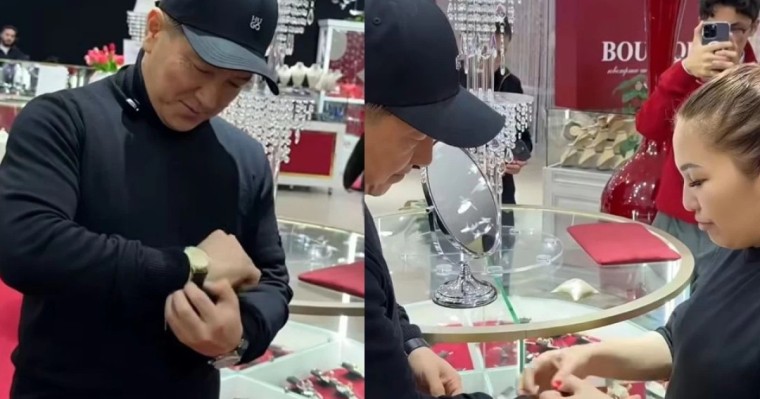 Алтынай Жорабаеваның сіңлісі Сәкен Майғазиевке бриллиантпен көмкерілген алтын сағат сыйлады