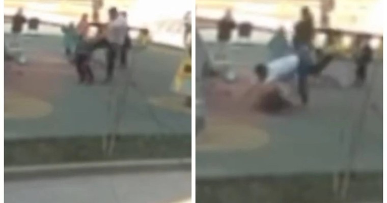 Алматыда ер адам ойнап жүрген кішкентай баланы аяусыз соққыға жыққан