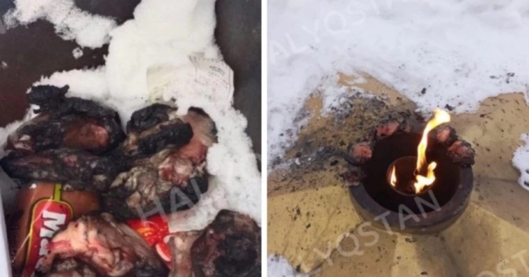 Мәңгілік алауға ет қуырған адам ұсталды