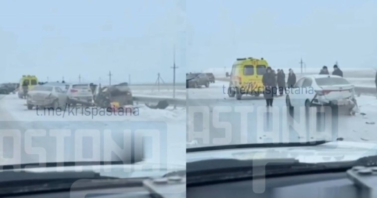 Астана маңында жеті көлік соқтығысып, 1 адам қаза тапты