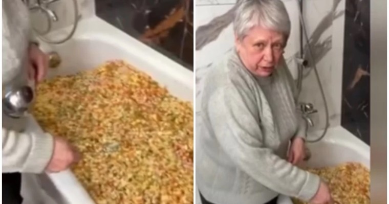 “Қандай жиіркенішті”: Ваннаға оливье салатын жасаған әжей сынның астында қалды