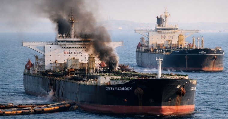 Қазақстандық мұнай тиелген екі танкерге дрондар шабуыл жасады