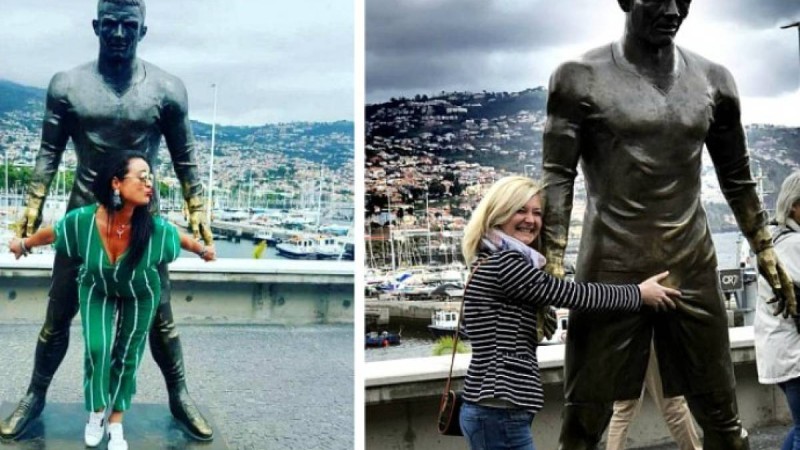 "Бәрі үйкейді". Роналду скульптурасының "бір жері" тым жылтыр екен (фото)