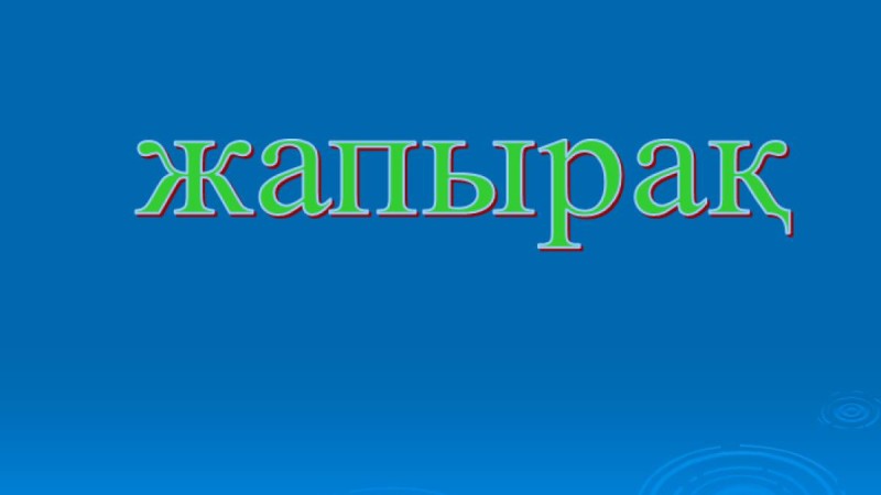 Презентация (слайд): Жапырақ