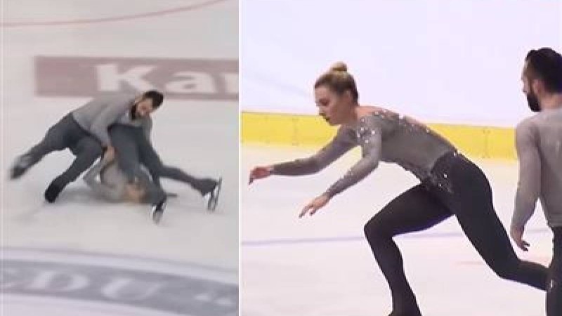 Мәнерлеп сырғанаушы мұзға баспен құлады