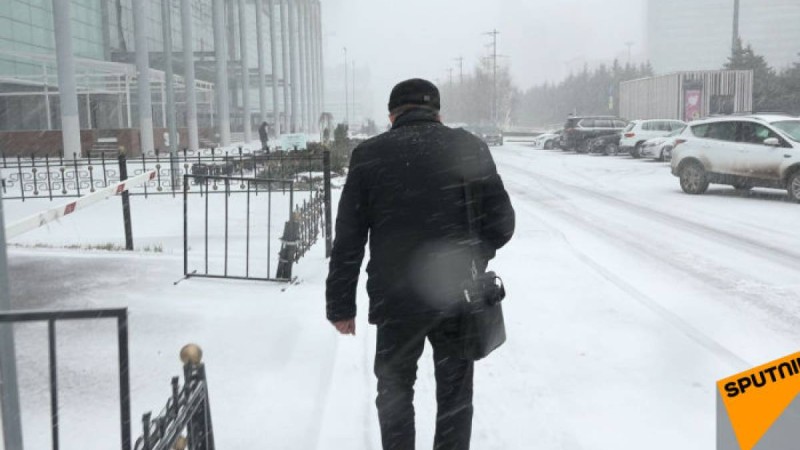 Астанада қар жауды - видео