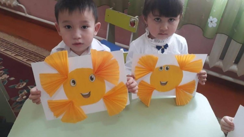 Гофро қағазынан күн жасау - Балабақшадағы ашық сабақтар - Bilim