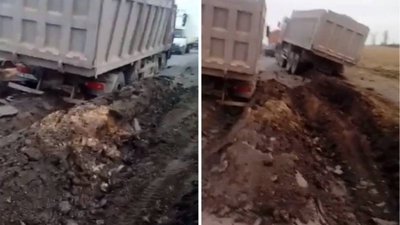 Қарағанды облысында тасжол опырылып, екі жүк көлігі түсіп кетті (видео) - Қазақстан жаңалықтары