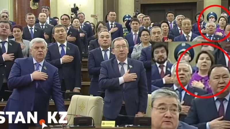 Әнұран шырқалғанда қолын оң жағына қойған депутат ұятқа қалды (фото) - Қазақстан жаңалықтары