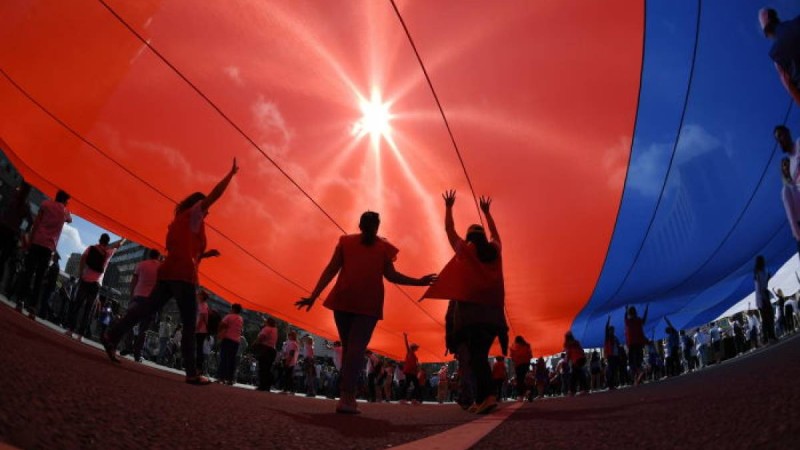 "Флаг-рекордсмен" флешмобы Ресейдің рекордтар кітабына енді – фото