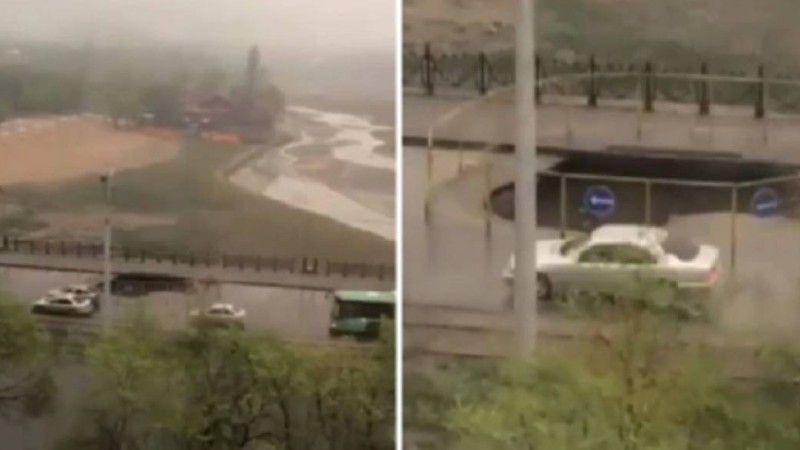 Алматыда Сайран көлінің жанындағы жол опырылып түсті (видео) - Қазақстан жаңалықтары