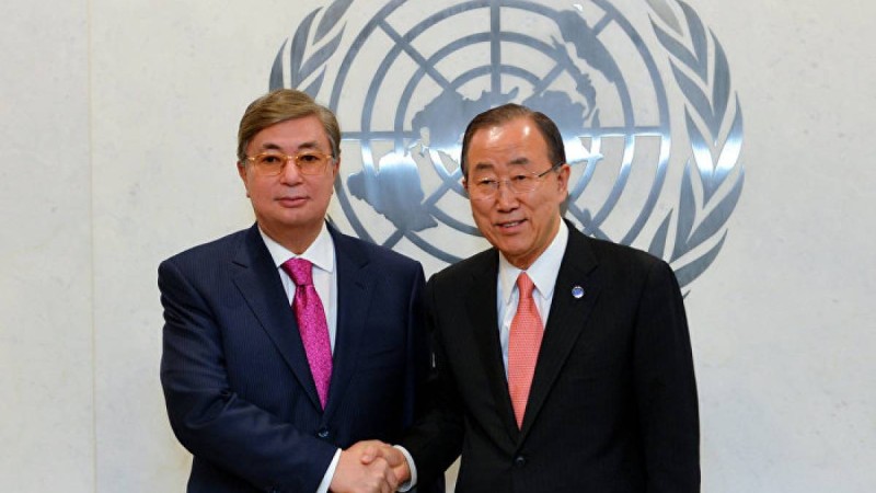 Пан Ги Мун Қасым-Жомарт Тоқаевты жеңісімен құттықтады