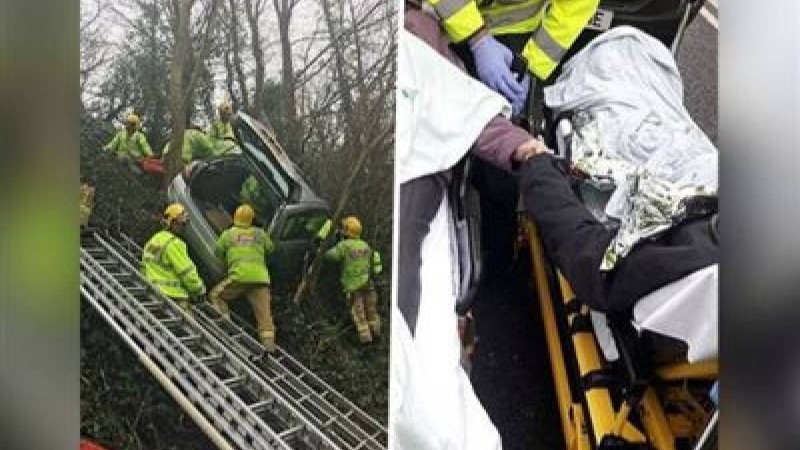 Жол апатына түскен ерлі-зайыпты бір-бірінің қолынан жібермей қойды