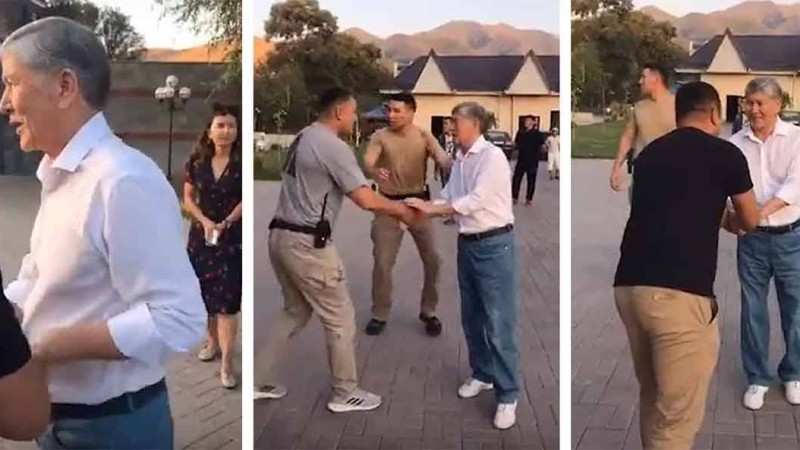 Шабуыл кезіндегі видео: Ақ жейдедегі Атамбаев өте сабырлы көрінеді (видео)
Атамбаевтың үйін басу кезі