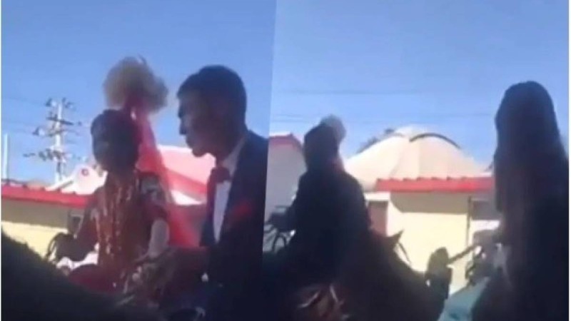 Той кортежіне жылқымен шыққан жастар елді таңғалдырды (ВИДЕО)