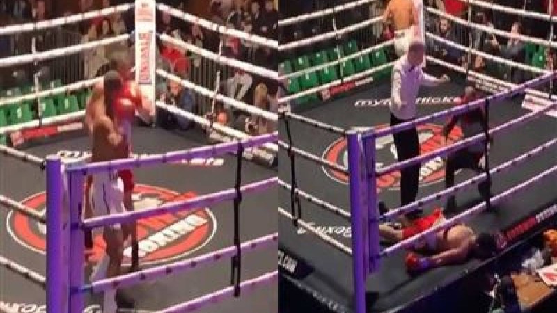 Боксшы қарсыласын бір соққымен құлатты