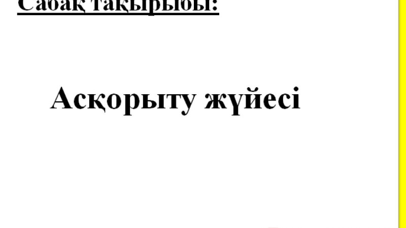 Презентация (слайд): Асқорыту жүйесі
