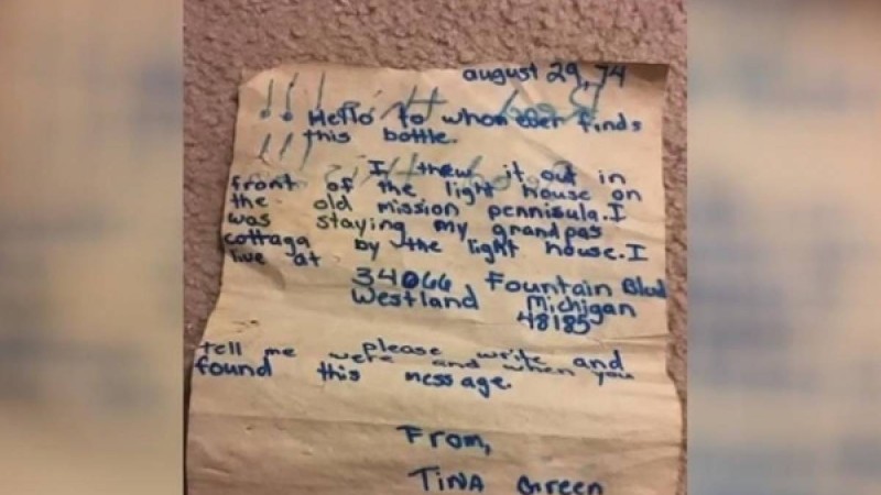 ​Ер адам бөтелкедегі хат авторын 45 жылдан кейін тапқан