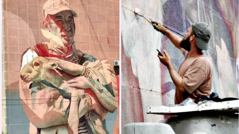 "6 суреттің бірі Оспан Әлиге тиесілі екені рас": Жұртты тамсандырған муралдың плагиат екені рас па
Автор муралда үш мемлекеттің суретін қолданған