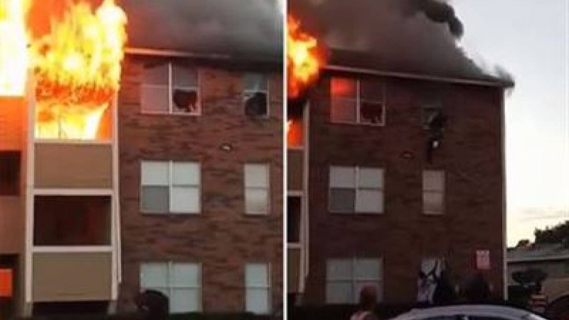 Өртенген үйдің 3-қабатынан әйел сәбиін лақтырып жіберді