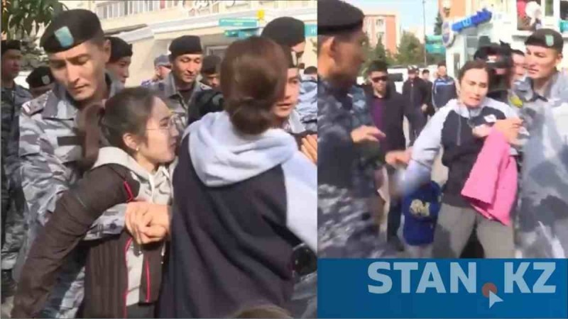 Елордада митинг кезінде жасөспірім қыздың ұсталған видеосы тарады. Полиция мән-жайды түсіндірді (видео)
Полициядағылар қыздың өзінде тұлғасын куәландыратын құжаттың болмағанын айтты