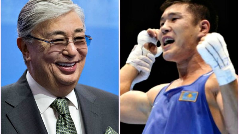 "Тек қана алға!": Тоқаев қарсыластарын шет-шетінен нокдаунға жіберген қазақ боксшысын құттықтады