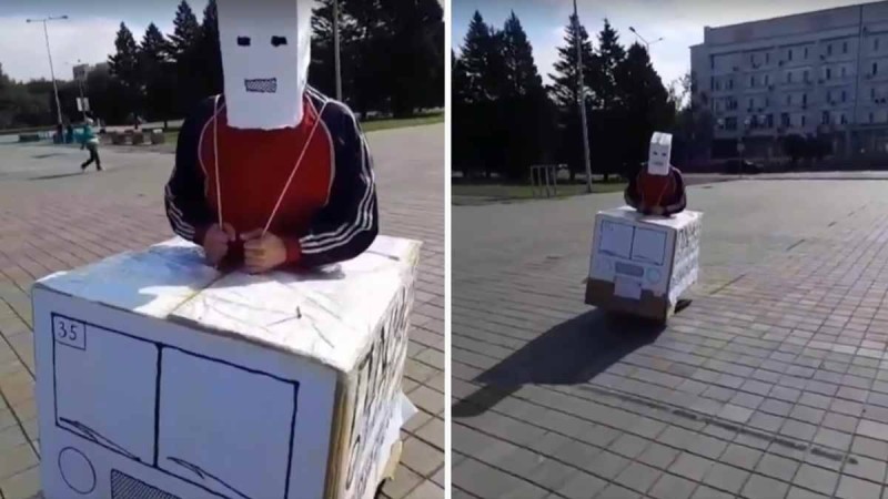 "Әбден шаршатты": Семейде автобустың костюмін киген ер адам алаңға шықты (видео) - Қазақстан жаңалықтары