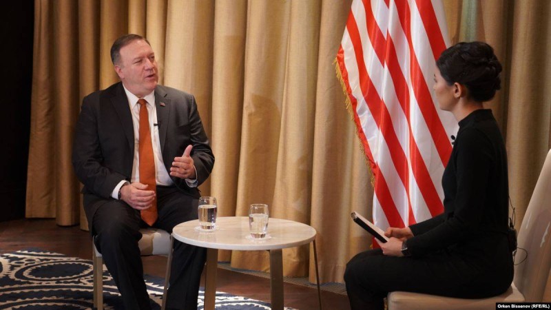 Помпео Азаттыққа берген сұхбатында Шыңжаңдағы қысым мен адам құқығы туралы айтты