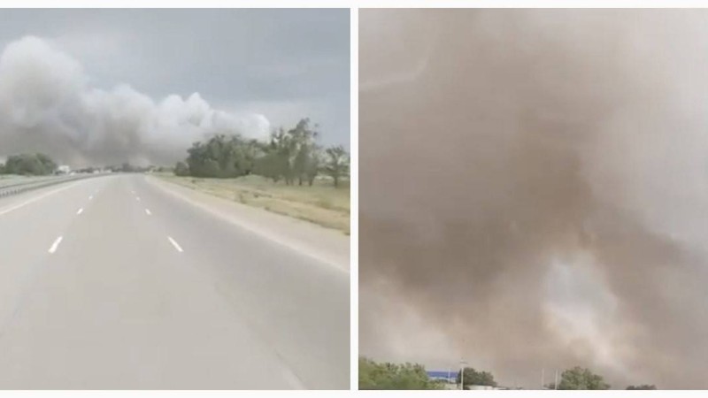 Алматыдағы қоқыс полигоны өртеніп жатыр: Көк түтіннің кесірінен көліктер жаппай соғылуда (видео)