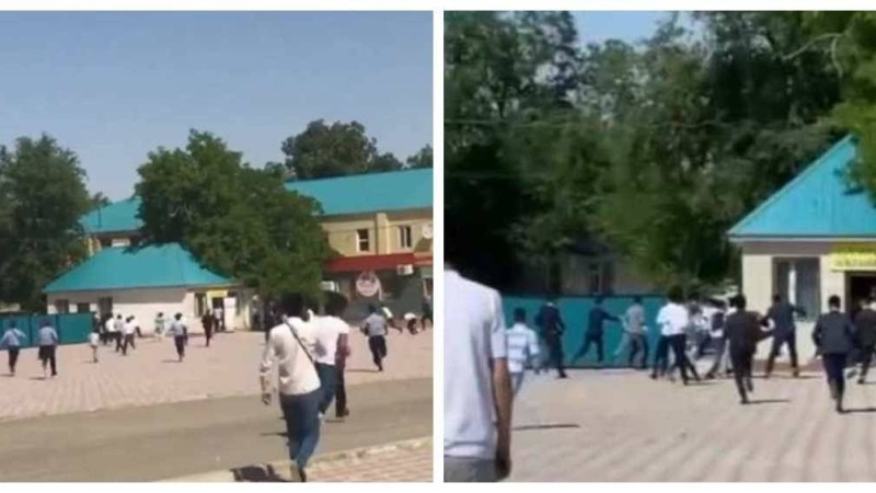 Соңғы қоңырау кезінде екі мектеп оқушылары жаппай төбелесті (видео)